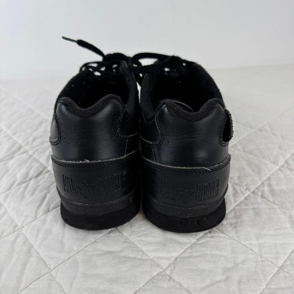 VTG! Converse All Star Black Leather Sneakers 11.5 Athletic Shoes 3B9710 Retro - Picture 3 of 12